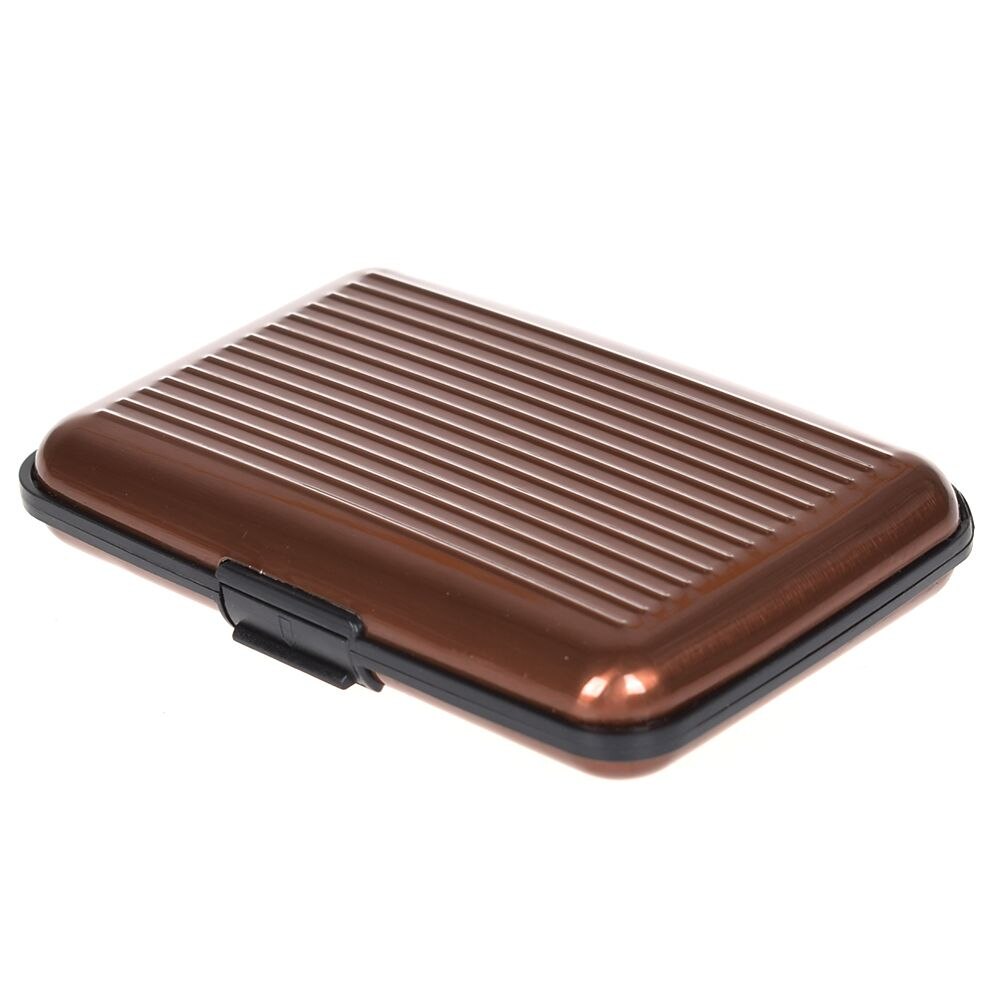 Zakelijke Creditcards Houder Id Card Case Aluminium Metalen Waterdichte Bankkaart Bescherming Houder Case Mannen Vrouwen Portefeuilles: brown