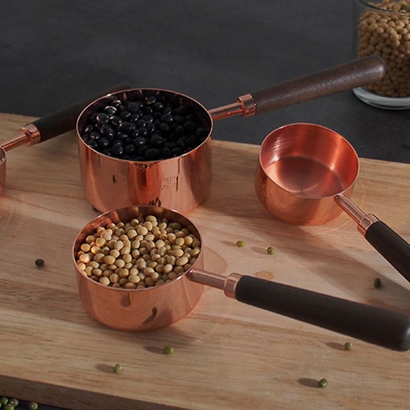 4 szt. Miedziane miarki zestaw kubków ze stali nierdzewnej ze skalą robić pieczenia