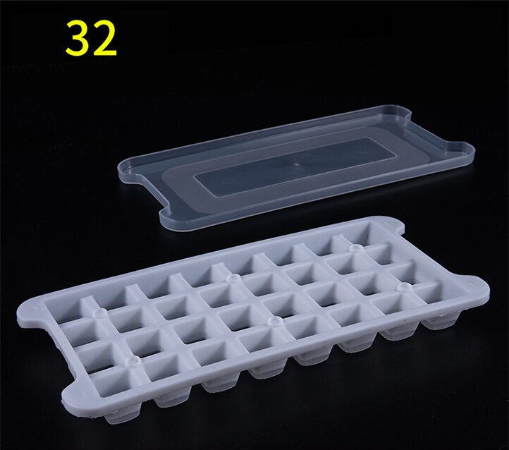 Ice Cream Mold 4 Layers 128 Soft Bottom Silicone Home Refrigerator Freezer DIY Kitchen Ice Cube Maker Drink Mold with Lid: 1 Layers 32 Gird
