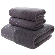 3Pcs Een Set Zachte Katoenen Handdoeken Voor Volwassenen Absorberende Badstof Luxe Hand Bad Strand Gezicht Vel Vrouwen Basic handdoeken JWYYJ39