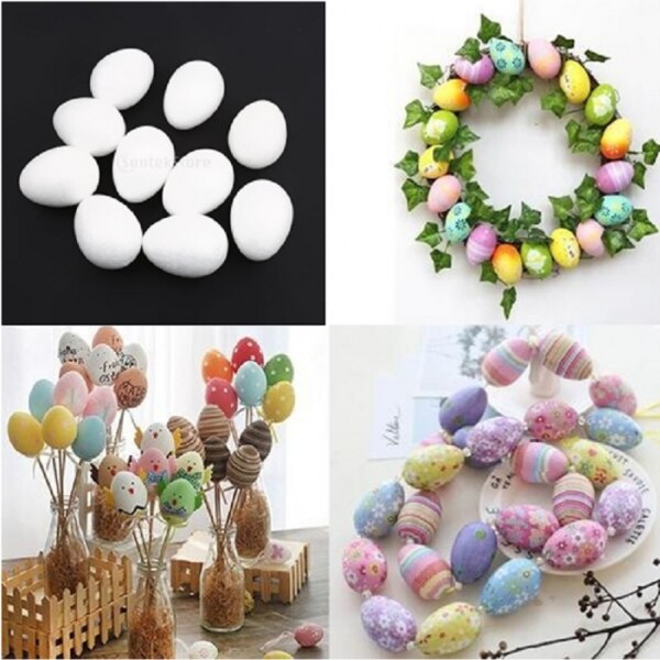 5/10/50 Pieces White Modeling Crafts Polystyrene Foam Eggs Backdrops
