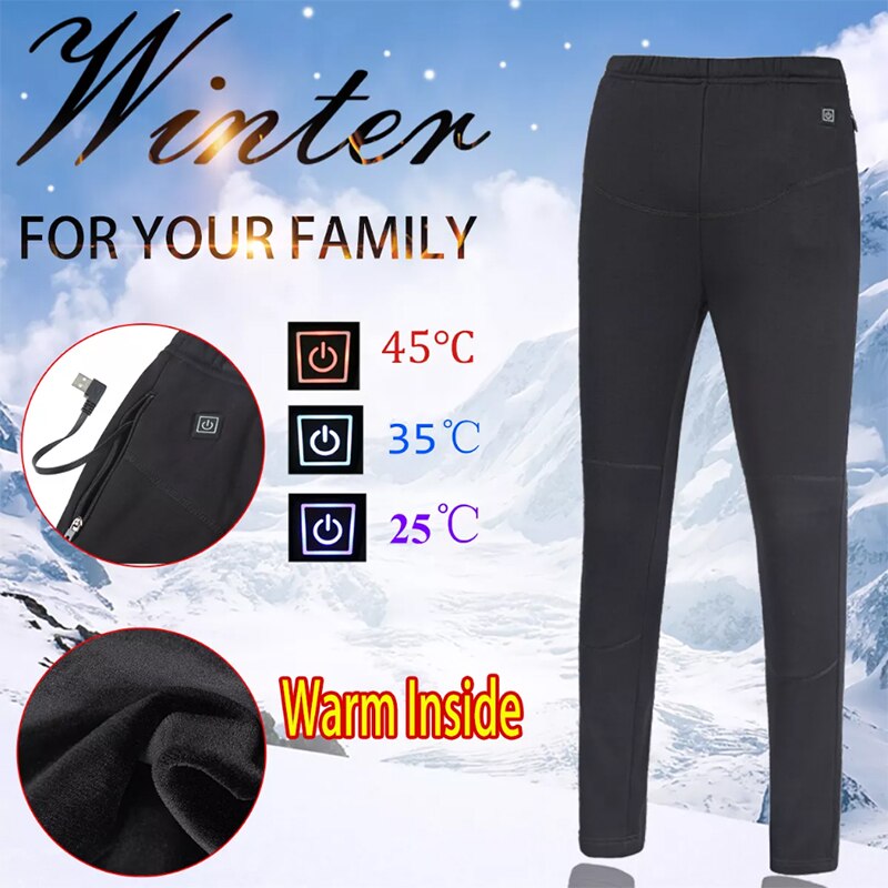 Pantalon chauffant électrique Intelligent pour homme et femme, vêtement d'extérieur, chauffant, USB, idéal pour les loisirs, l'hiver