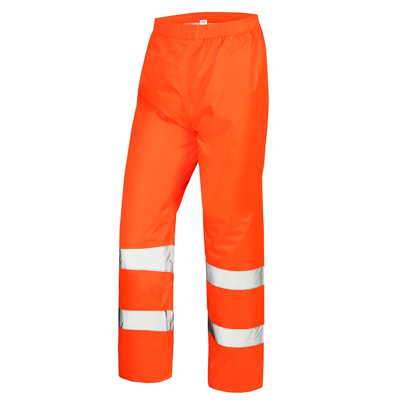 Spardwear vandtæt højsyns regnjakke og bukser fluorescerende orange regnfrakke med reflekterende strimler