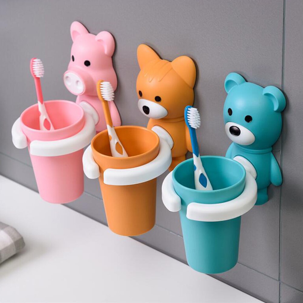 Taza de enjuague bucal de dibujos animados para niños, bonito vaso de agua, soporte para cepillo de dientes, taza para cepillo de dientes, juego de lavado anti-aceptacion