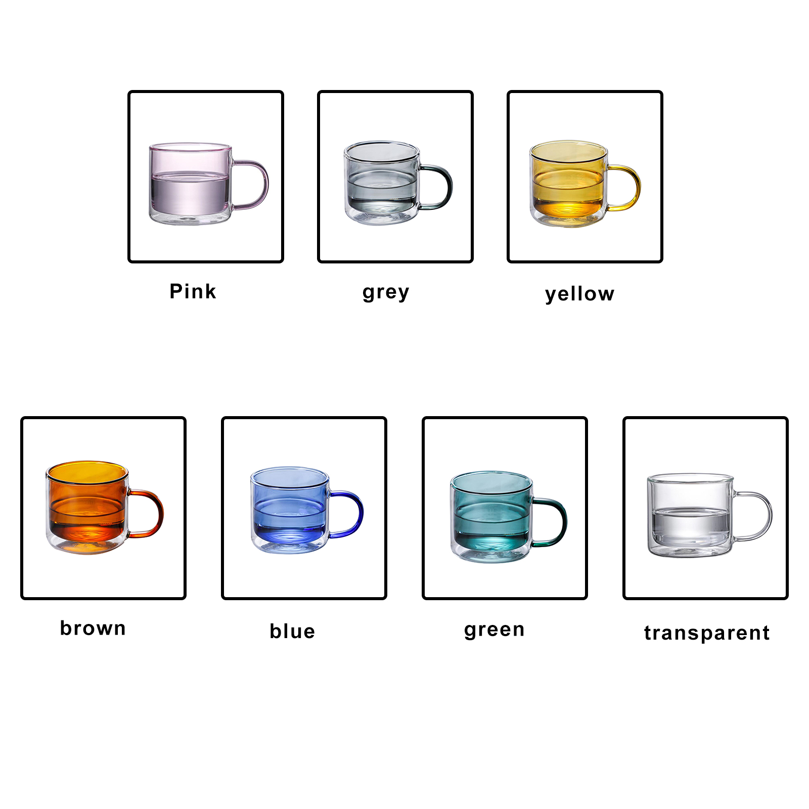 250ML tazza di vetro a doppia parete tazze di caffè ad alto borosilicato tè resistente al calore latte succo di limone tazza di acqua Bar bicchieri