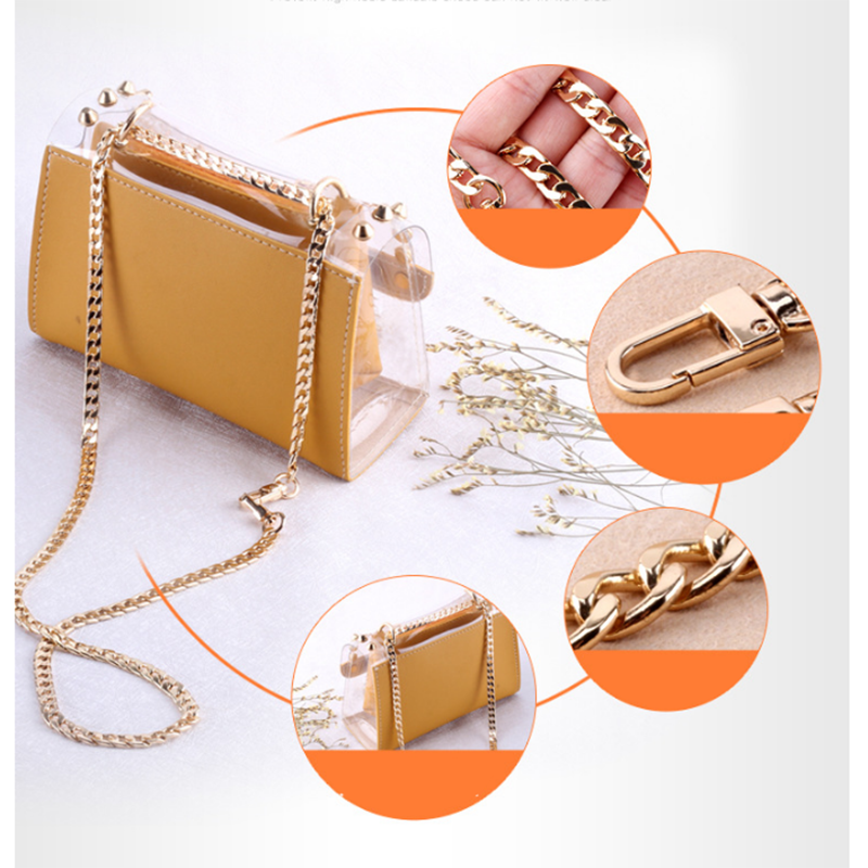 Correa de Metal para bolso de mujer, cadena de acero inoxidable para bolso cruzado, accesorios de hombro desmontables, 100cm