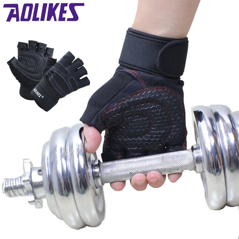 AOLIKES Sports Fitness Body Buliding Training Gloves Multifunction Men Women Sweat Absorption Resistance Weightlifting Gloves