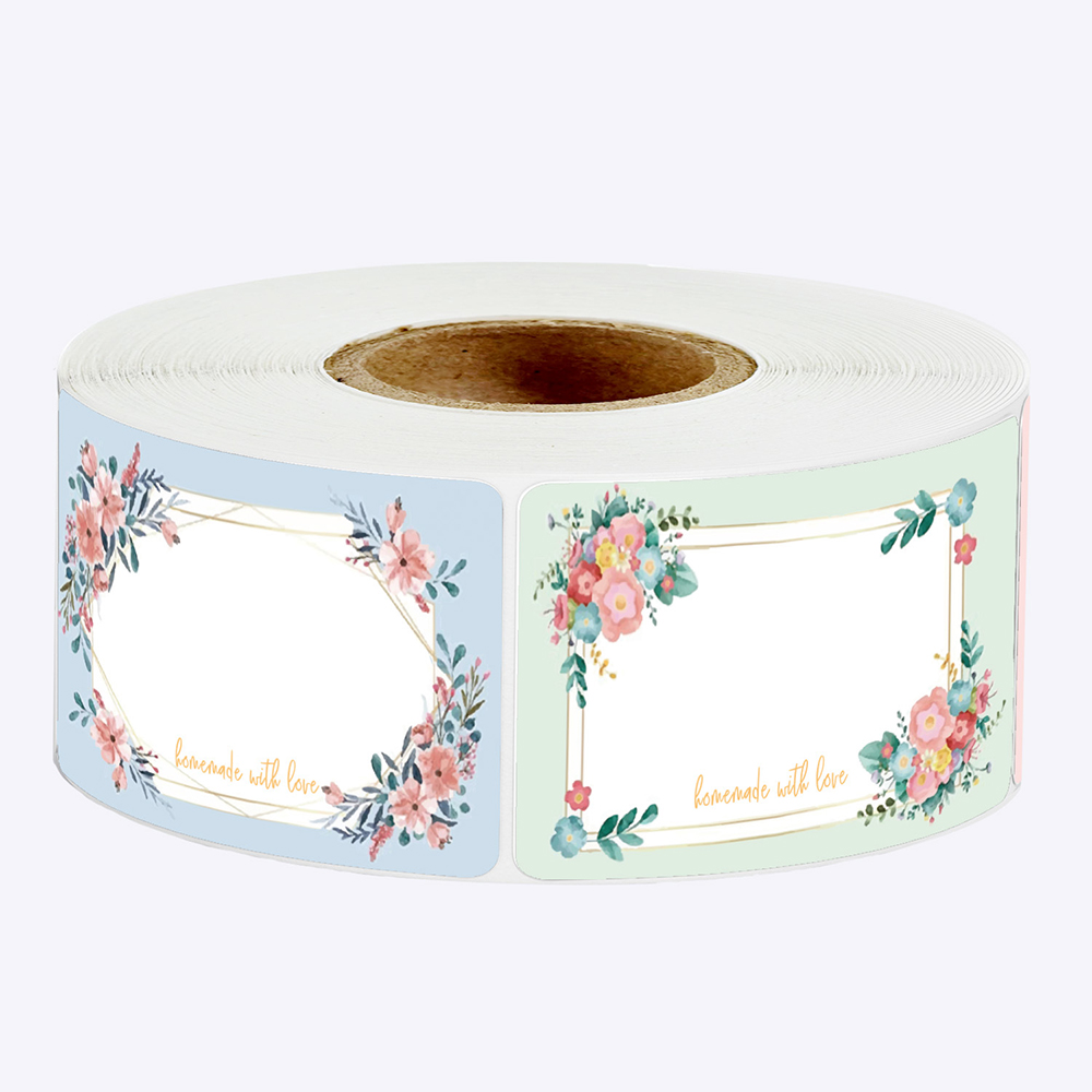 50-250 Stuks Bloemen Naam Etiketten Keuken Lege Handgeschreven Datum Stickers Koelkast Vriezer Voedsel Opslag Kleine Bedrijven 3*5 Cm