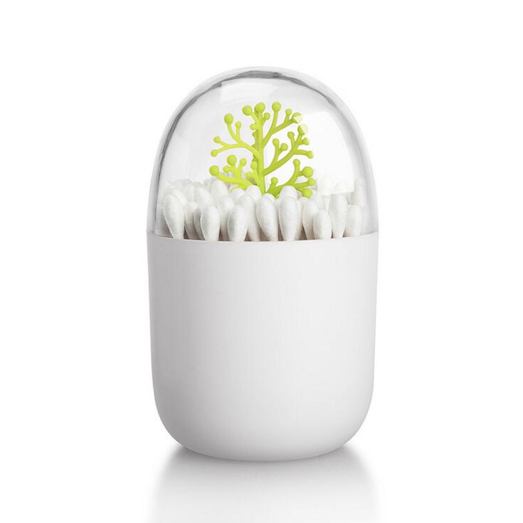 Hometree 1pc bord dekorere gennemsigtig plante/dyr tandstikker opbevaringsbokse vatpinde boks støv tandstikker boks opbevaring tank  h105: H105 grønne træer
