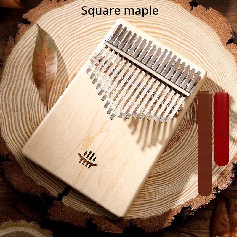 B Plate High-end Thumb Piano Kalimba Beginner 17-tone Keyboard Piano Plate Kalimba Portable Musical Instrument: Square maple