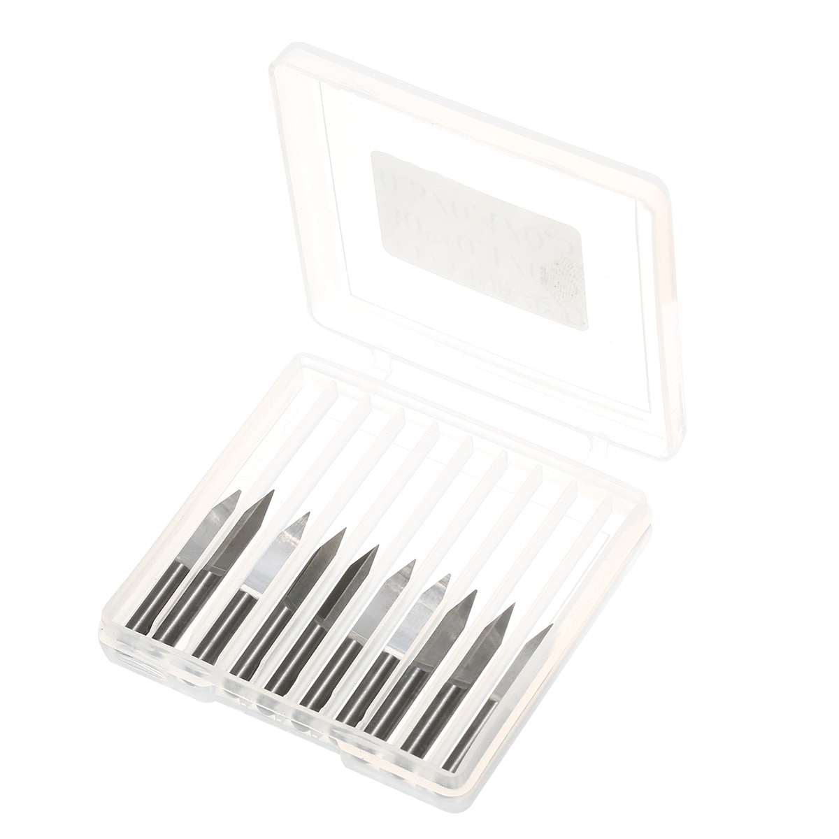 10Pcs Flat Bottom Engraving Bits 30mm CNC Router Tools V-shape Carbide PCB Carving Cutters 30 Degree 3.175mm Shank