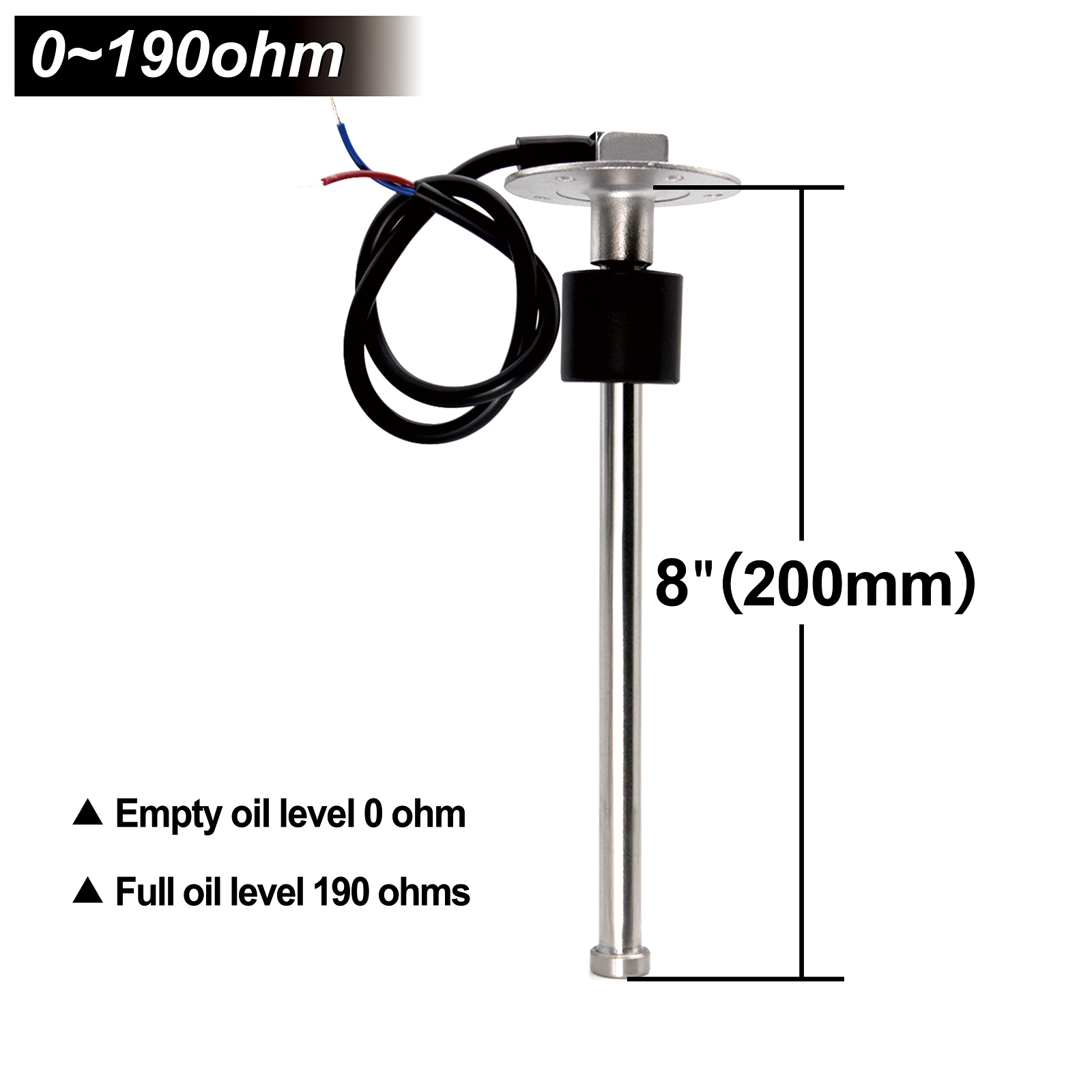 0-190 Ohm Kraftstoffstandsensor/Wasserstand Edelstahl A5 Sensor für Auto Auto Stiefel Wassertank Füllstandsanzeige Kraftstoffstandsanzeige: Elfenbein