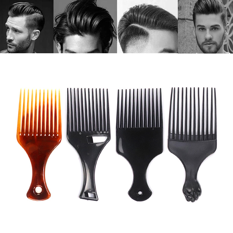 Cepillo de dientes anchos para mujer y hombre, peine de plástico para pelo rizado Afro, herramientas de peinado