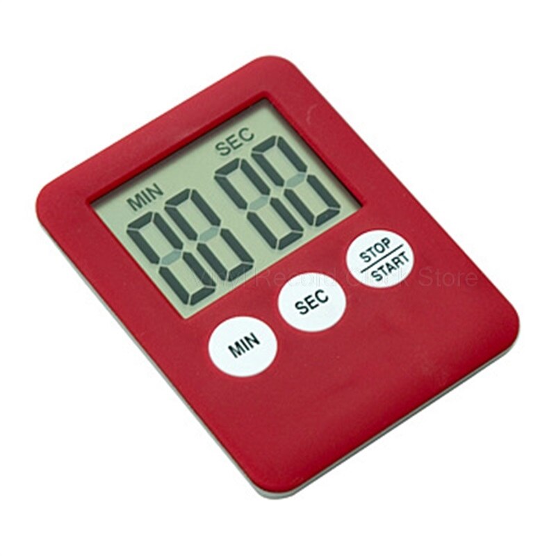 LCD Kitchen Timer Super Thin Digital Countdown Clock Timers Square Cooking Countdown Alarm Time Counting Devices