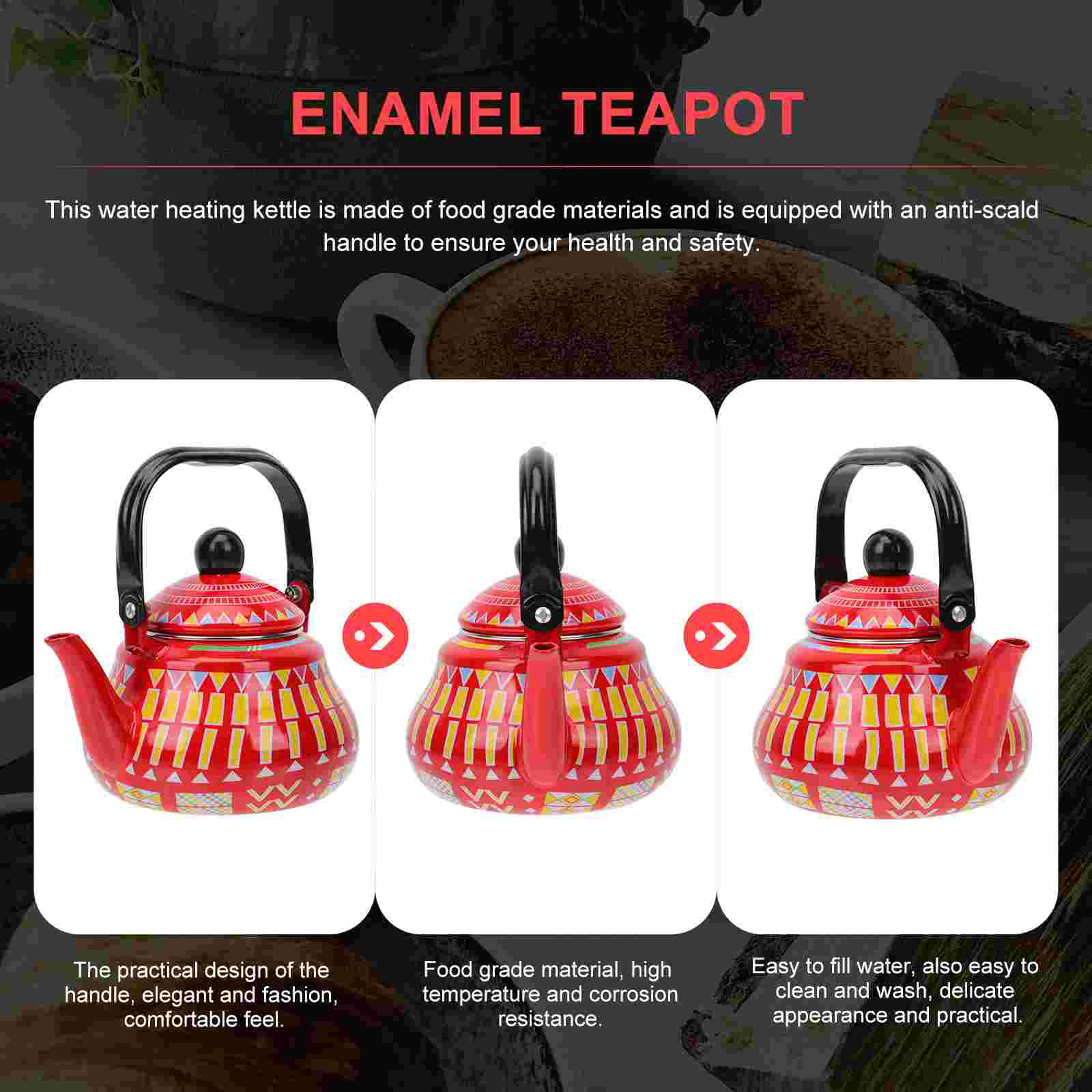 Kettle Water Boiling Kettle Enamel Kettle Teapot Enamel Teakettle for Kitchen Restaurant