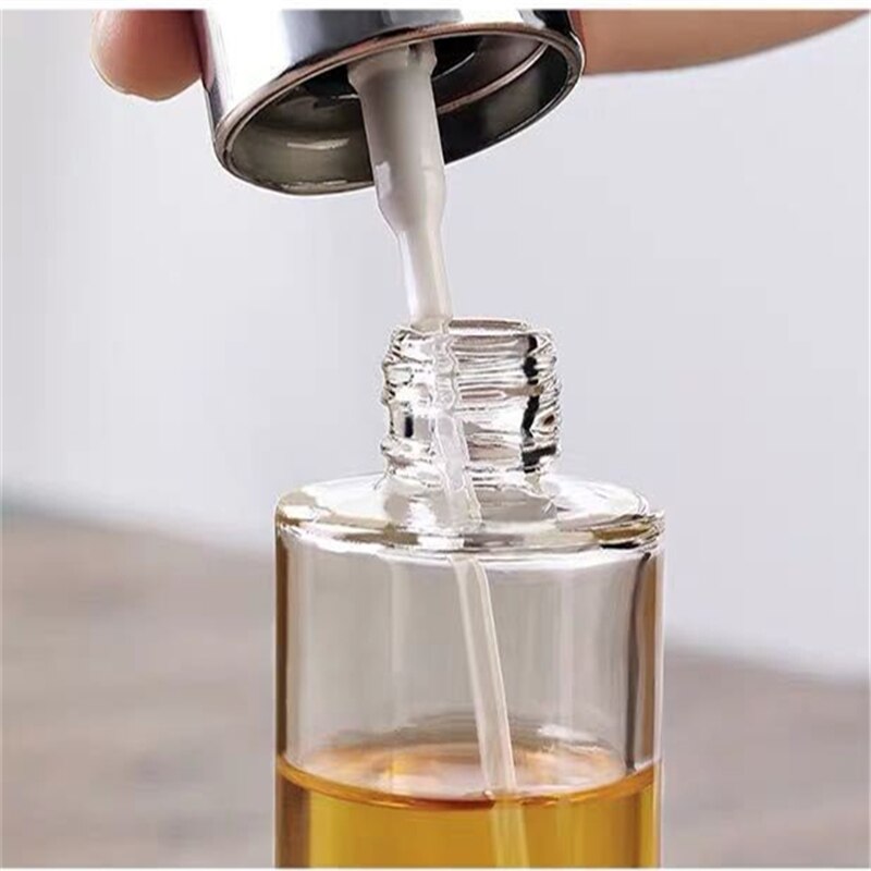 Olivolja spray dispenser mister flaska för matlagning bbq och air fryer, premium glas olja vinäger sojasås spray för grillning
