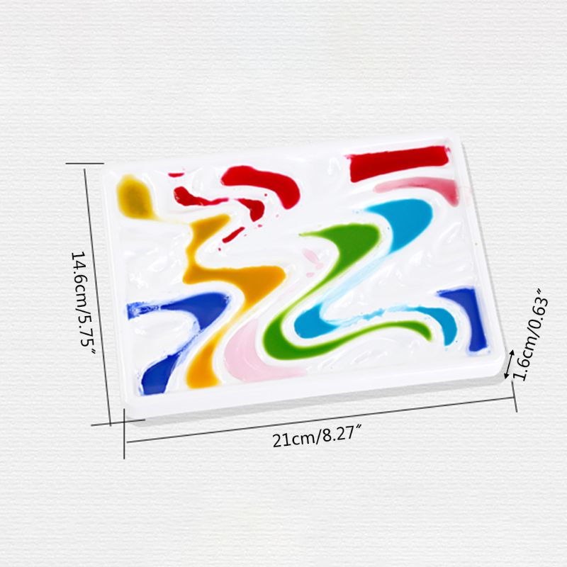 Golvend Imitatie Keramische Paletten Vierkante Aquarel Te Schoon Paletten Lade Voor Kunstenaar Aquarel Gouache Schilderij Kleuring