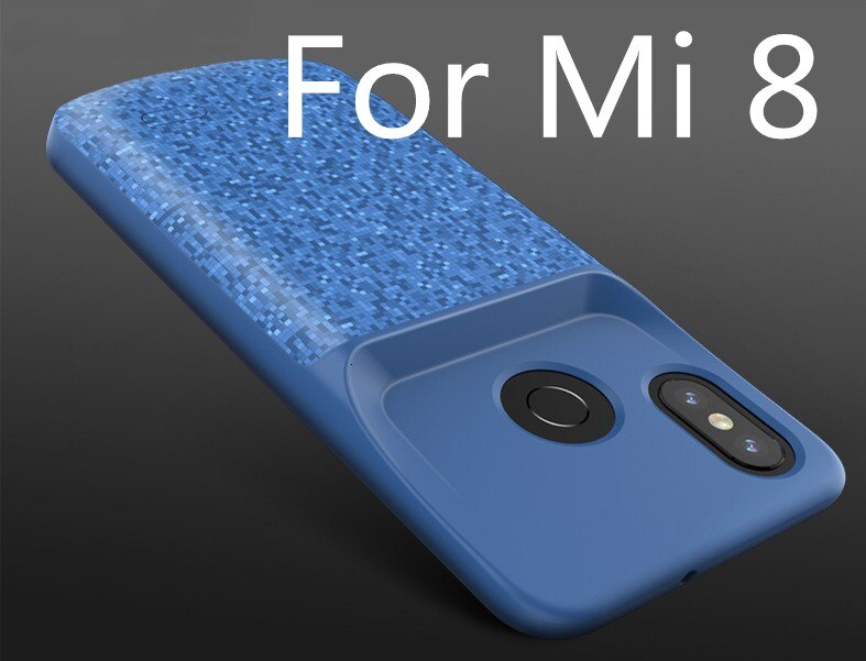 For Xiaomi Mix 2 Battery Charger Case for Xiaomi Mi 8 9 SE Mix 2 2s 6 6XBackup Power Bank 5500mah External Charger Cover Case: Blue For Mi 8