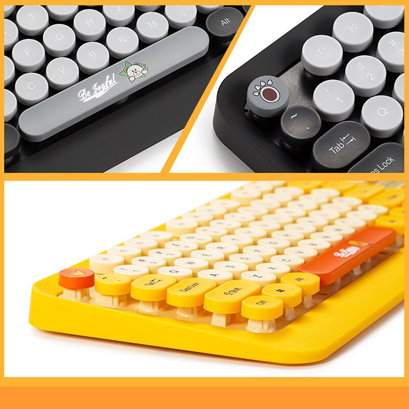 Trådløst tastatur og mus sæt bluetooth retro punk skrivemaskine 104 nøgler til office pc desktop notebook mac windows  #k68