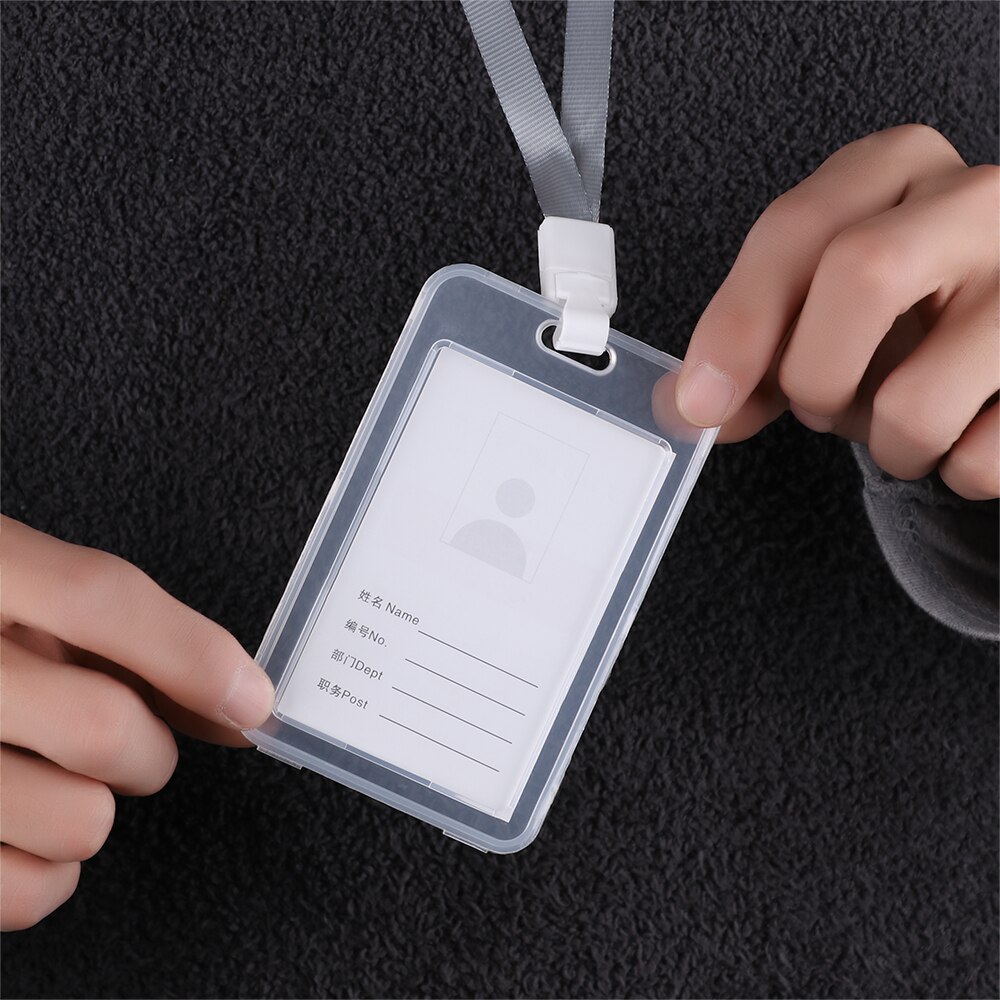 1PC Transparent Bank Bus Credit Card Holder Cover Storage Card Holders Women Men Kids ID Name Cards Protector Cover Double Sided