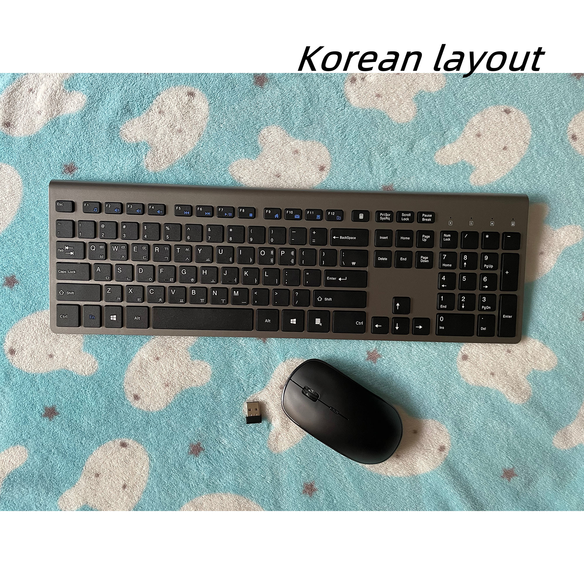 Rechargeable Wireless Keyboard Mouse 2.4G Full Size Thin Ergonomic And Compact For Laptop, PC, Desktop，Computer, Windows: Red