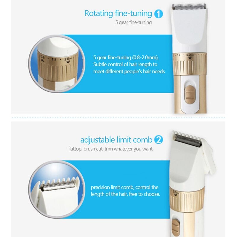 Kemei Mannen Oplaadbare Elektrische Goud Tondeuse Elektrische Tondeuse