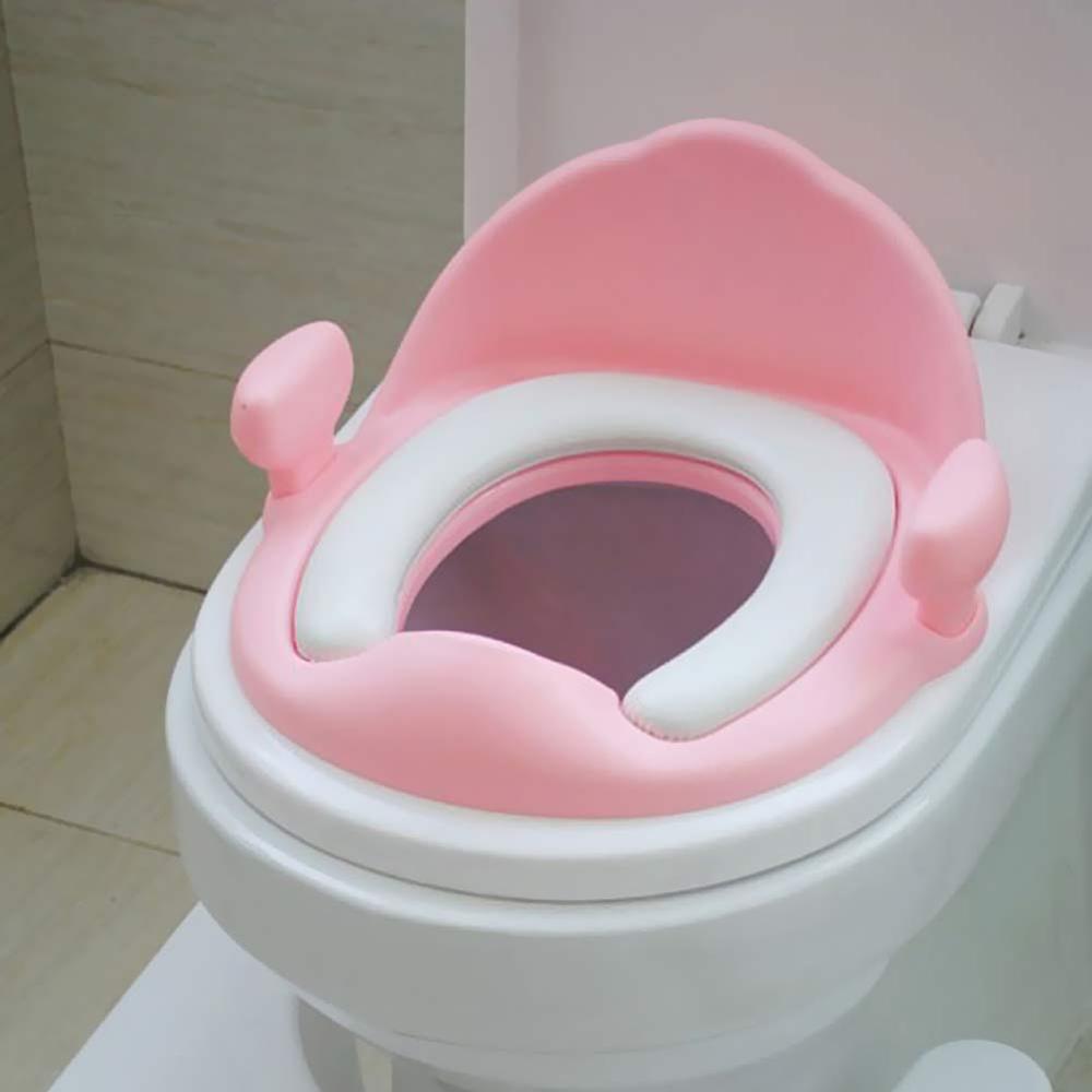 Praktisk baby toalett pottesikkert sete jenter gutter toalett treningstrener med armlener behagelig toalettsete for små barn