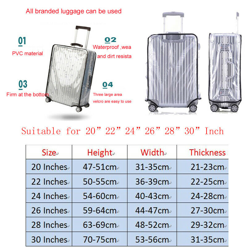 Universele Waterdichte Transparante Beschermende Bagage Koffer Cover Case Travel Accessoires 20 ''-30''