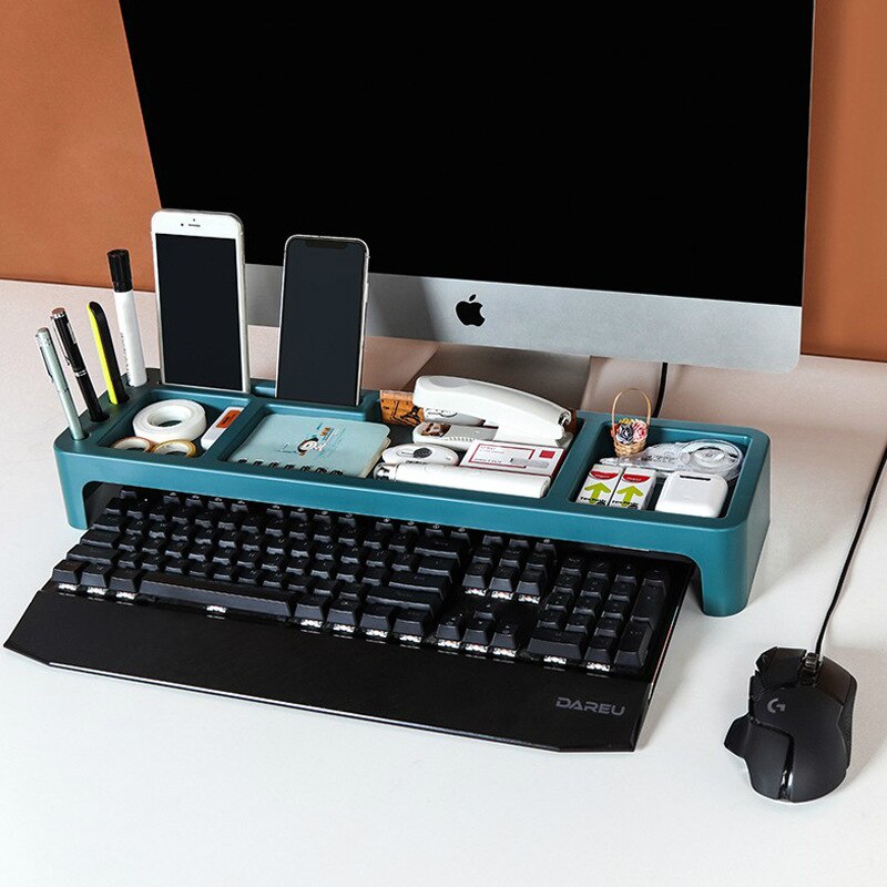 Office Stationery Storage Box Keyboard Storage Rack Stationery Organizer Pencil Holder Cell Phone Stand Grid Multi-function
