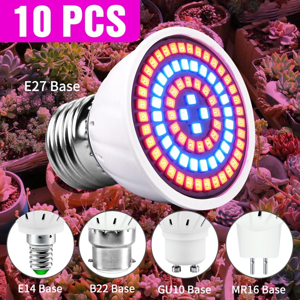 10 STUKS LED Grow Lamp Volledige Spectrum Tuin LED Licht 220V 3W 5W 7W Indoor Verlichting LED Kweeklampen Planten Hydrocultuur Groeien Doos