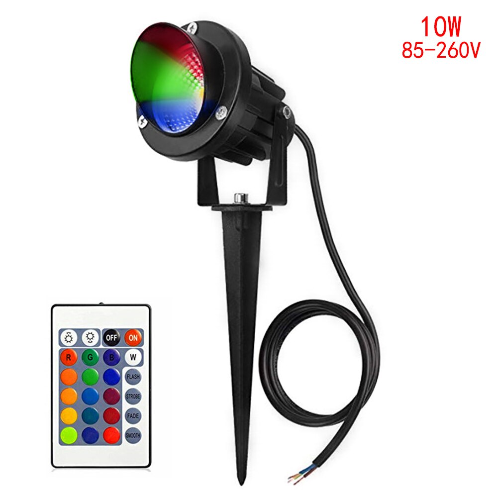 Utendørs ledet hage plenlys 10w landskapslampe pigg vanntett  ip65 ac110-240v dc12v kolbe rgb hage sti vei plen spotlights: Ac 85-260v  ( rgb)