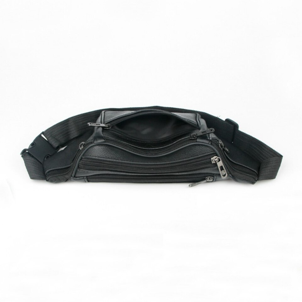 Sac de taille hommes Fanny Pack mâle poche ceinture poitrine Bum sacs taille Packs PU cuir argent téléphone portable en plein air Pochete Nerka Heuptas