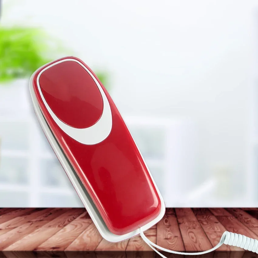 Mini Desktop Snoer Vaste Telefoon Vaste Telefoon Wandmontage Mute/Pauze/Herhalen Functies voor Home Hotel Office Bank: Rood