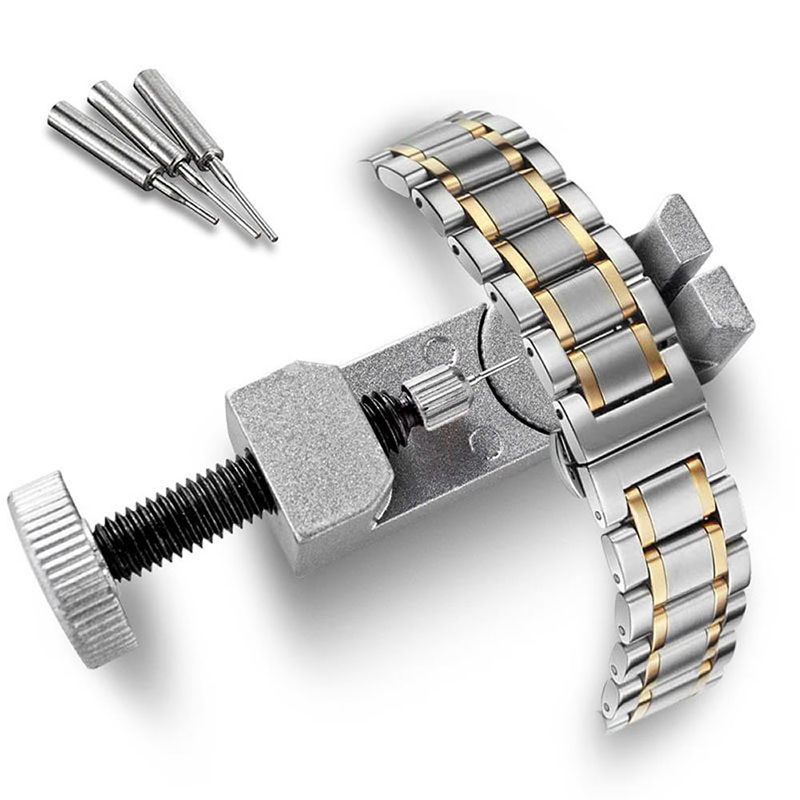 Kit de ferramentas para reparo removedor de pinos, pulseira ajustável de metal