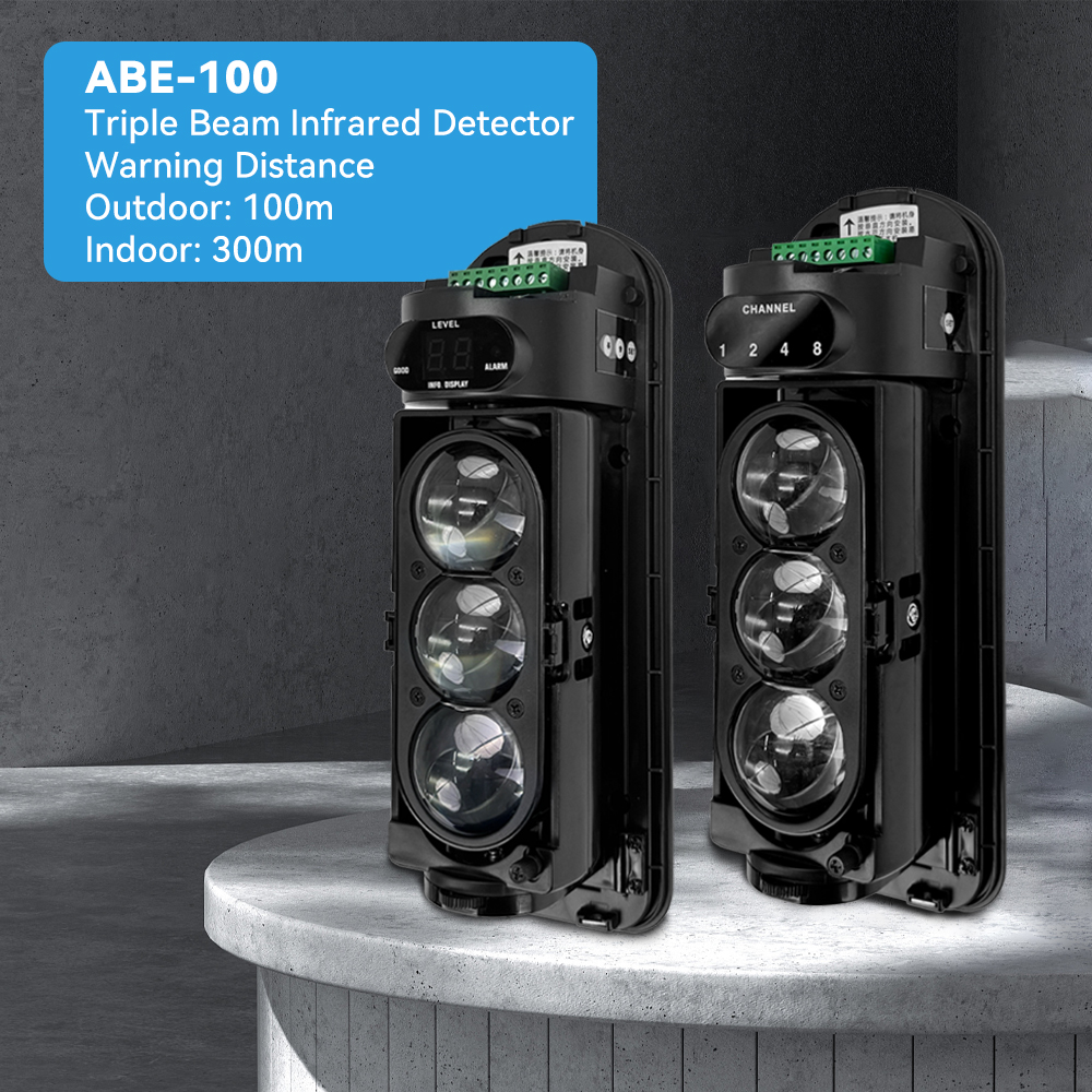 Meian Focus Wired Infrared Beam Detector, IP65 Waterproof Infrared Barrier Detector, 60m 100m 200m Infrared Sensor for Security: Yellow