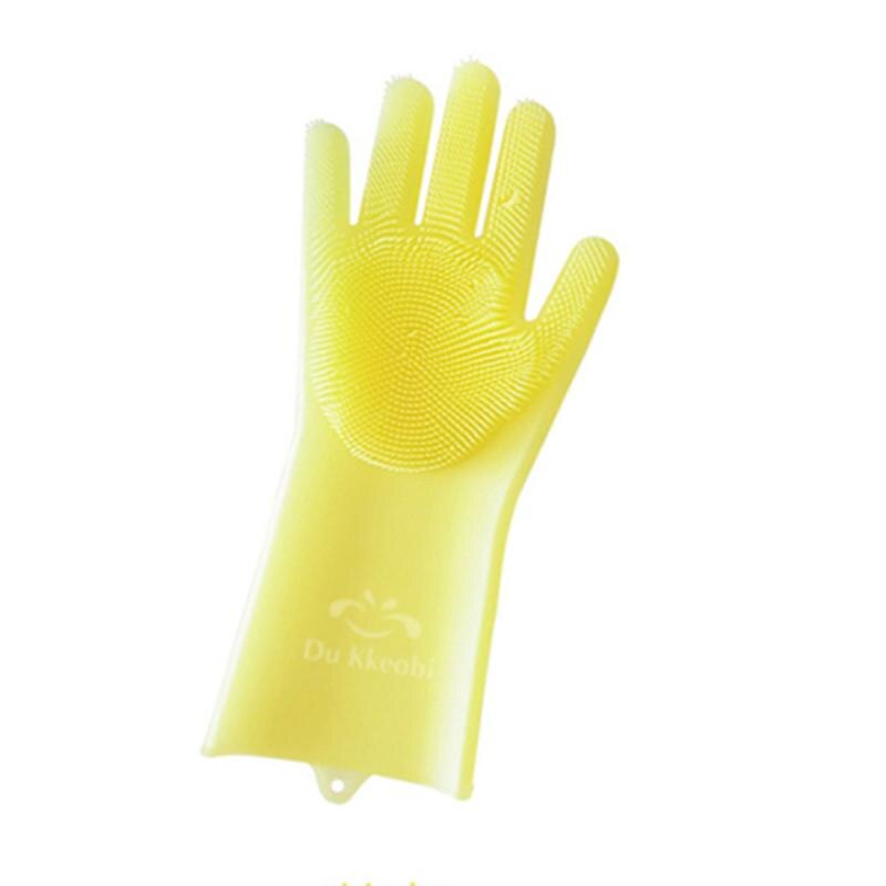Magic Vaatwasser Handschoenen Servies Multifunctionele Silicagel Verdikking Duurzaam Schoonmaken Handschoenen Huishouden Keuken Vaatwasser: Geel / Left hand