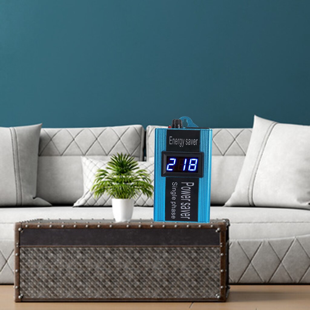 Energiebesparende energiebesparende apparaten energiebesparende box stabiliseren spanningsbeveiligingsapparaten: Blauw