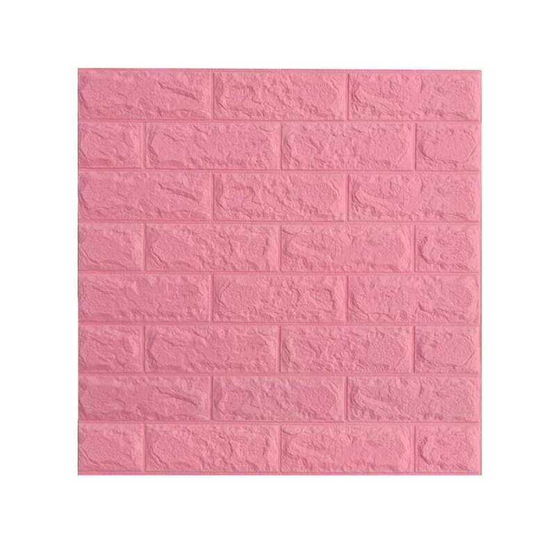 3D Brick Wallpaper Peel and Stick Panels Self-adhesive Foam Wall Paper Decal for Bathroom Kitchen Living Room Home Decoration: 50 Pink