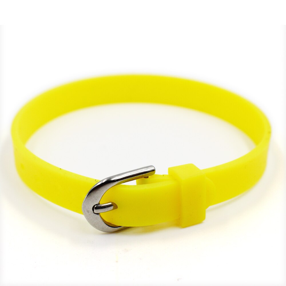 Hurtownie 10 sztuk 8mm silikonowa opaska na rękę 8mm * 210mm DIY akcesoria bransoletka Fit 8mm charms slajdów listów: yellow
