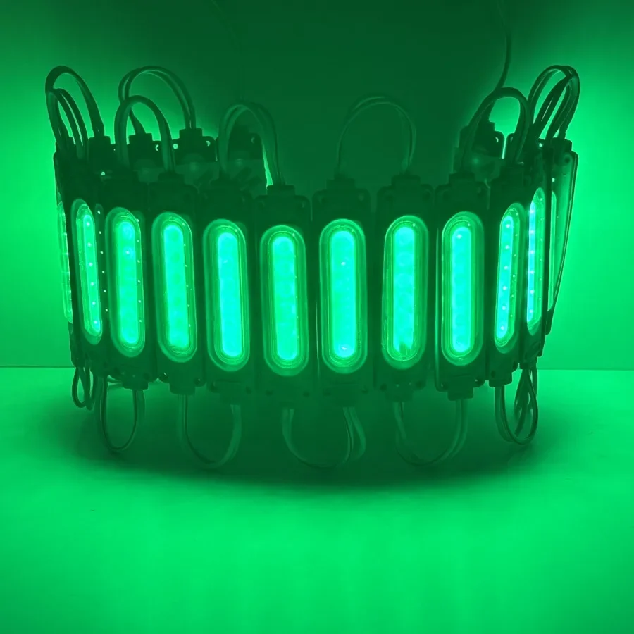 12V Multicolour RGB Highlight with Lens Led Module Waterproof IP65 Foldable COB Light Strip Backlight Shop Banner Car Decoration: green