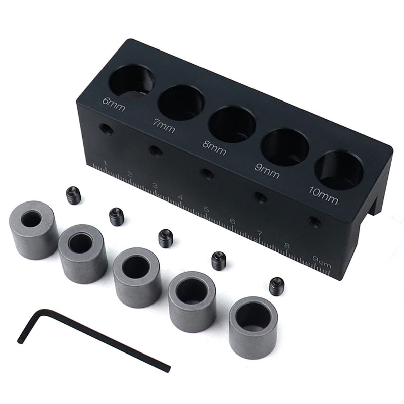 Wood Doweling Jig Straight Angle Guide Pocket Hole Jig Kit Aluminum Alloy Hole Drill Guide Locator Carpentry Woodworking Tools