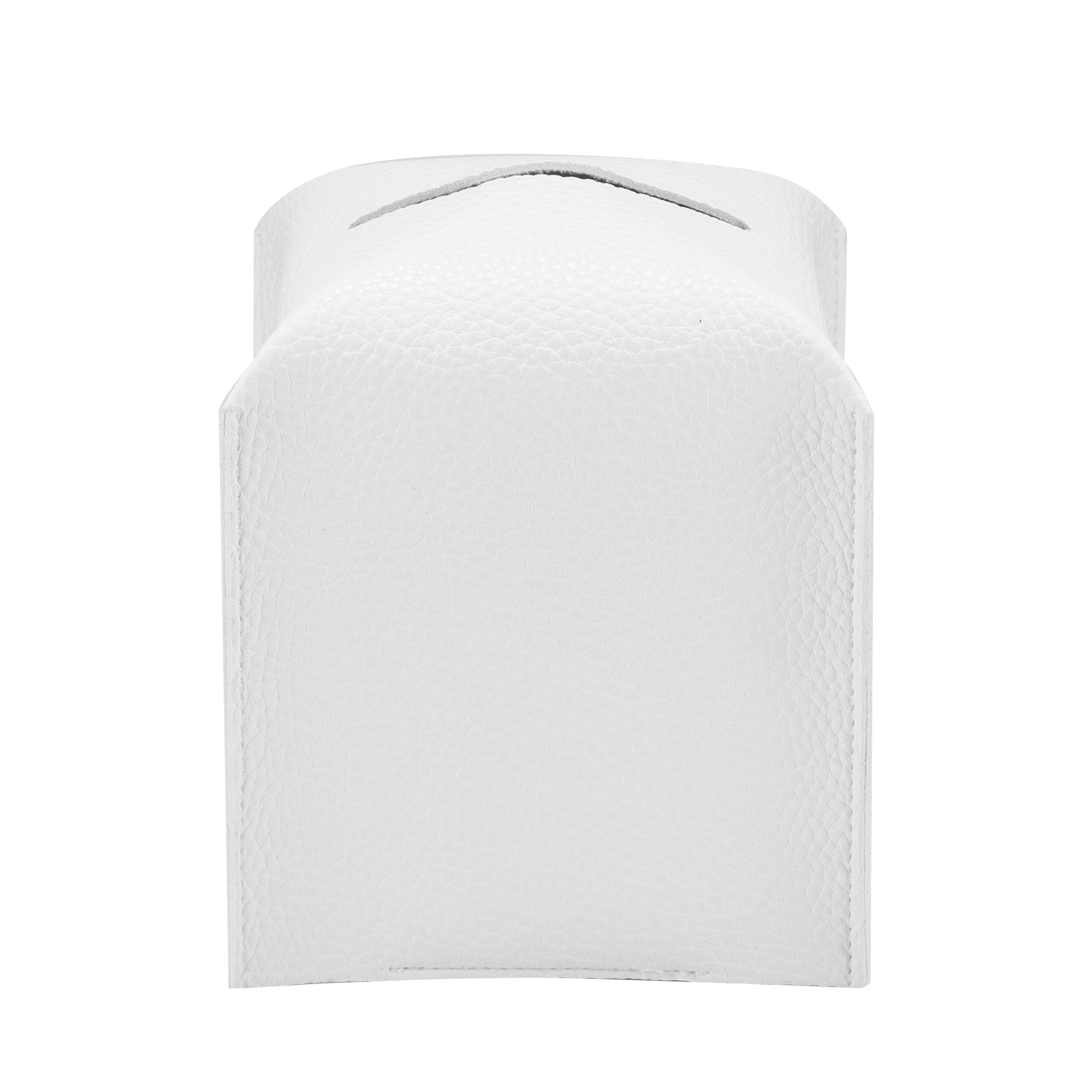 Tissue Box Cover Holder Square PU Leather Tissue Dispenser Box Roll Paper Extractive Tissue Dispenser Container For Bedroom: white