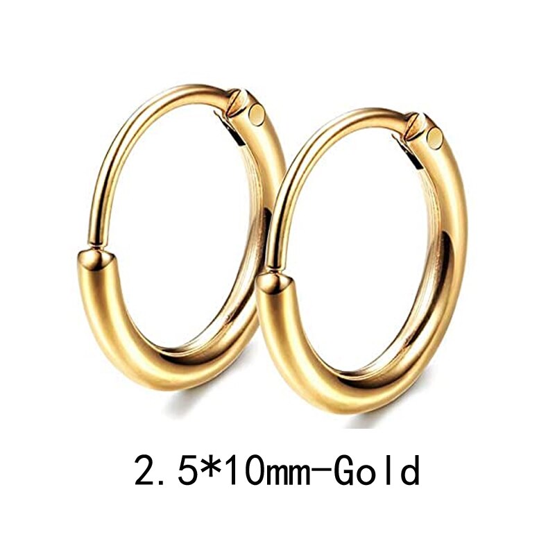 9 Paare/18 stücke edelstahl 2mm kleine ohrringe damen männer runde knorpel ohrringe einstellen: Stil C Gold-1Paare