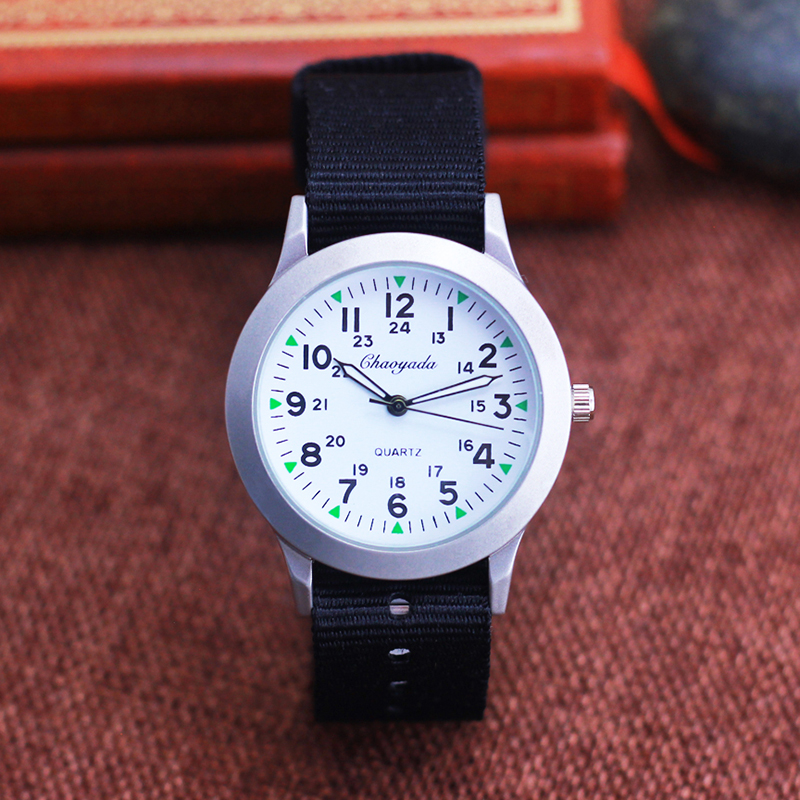2024 célèbre chaoyada enfants garçons filles étudiants homme toile respirant résistant à la sueur 24 heures montres: Dark Brown