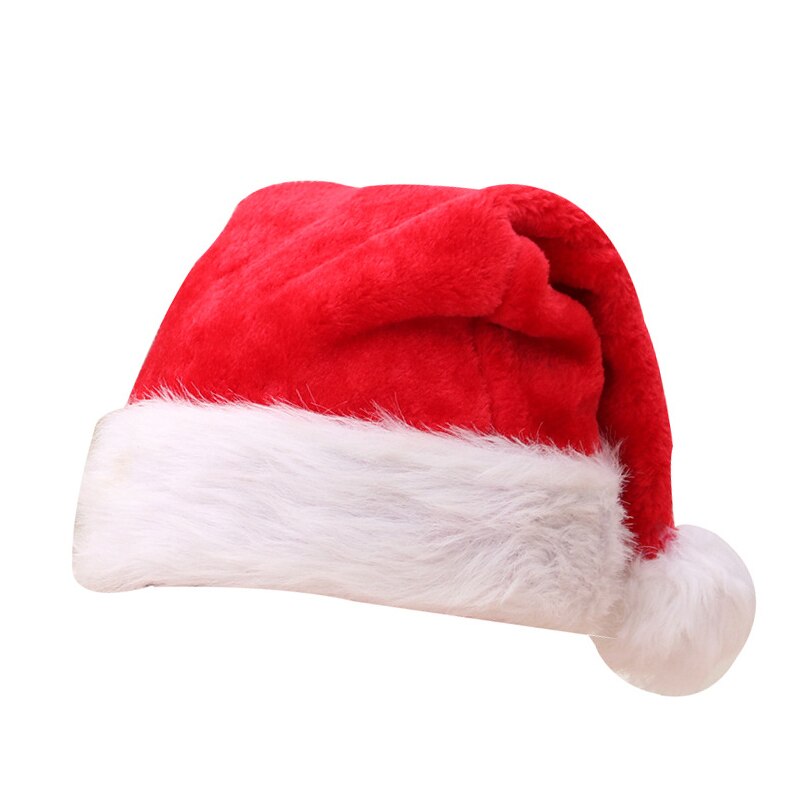 Christmas Santa Hat Cap Plush Warm Festival Christmas Hats for Adult Red: C