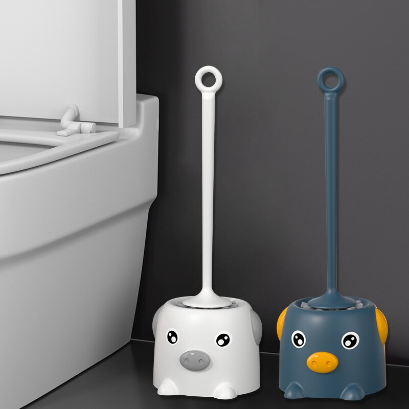 Thuis Toiletborstel Cleaner Kat Lange Handvat Platte Leuke Toiletborstel Kast Brosse Toilette Badkamer Accessoires: 2 pieces1