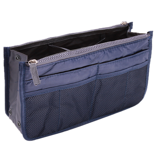 Multi kleuren tas in tas make-up handtas organisator insert handtas multifunctionele dames cosmetische/reistassen: Deep Blue