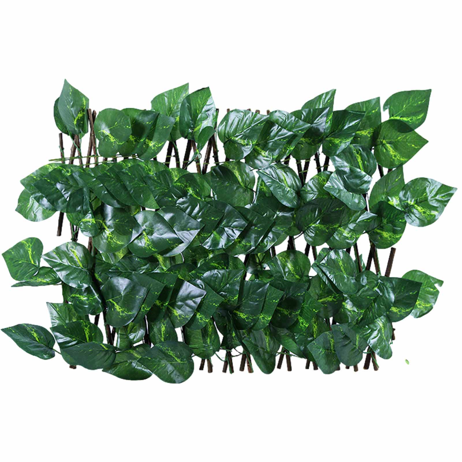 Privacy Fence Screen Wooden Expandable Faux Plant Artificial Leaf Garden Fence Panel Wall Landscaping Backyard Balcony Decor: D