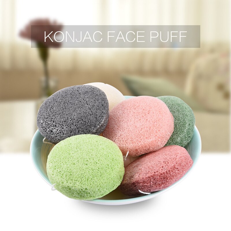 Ronde Vorm Konjac Spons Cosmetische Puff Gezicht Spons Natuurlijke Konjac Puff Gezichtsreiniger Tool Wassen Flutter 1Pcs