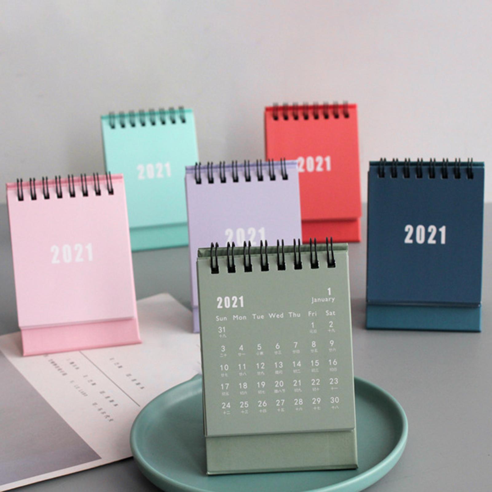 Mini Desk Calendar Desktop Ornaments Portable Work Note Calendar Year Plan Schedule Back To School